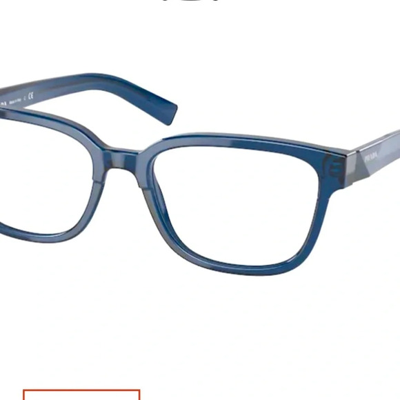 Prada PR 04YV Men’s Eyeglasses Frames RXable O8Q101 Transparent Blue NWT
